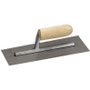 QLT by Marshalltown 972  11" x 4-1/2" Notched Trowel with Wood Handle - 1/16" x 1/16" Square Notched (16172) Image 0