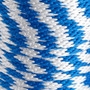 KingCord 300511TV  5/8" x 200' Polypropylene Solid Braid Derby Rope - Blue/White Image 1