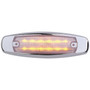 Maxxima M20332YCL  6" Clear Lens Amber Clearance Marker Light "Peterbilt Style" Stainless Steel Bezel 12 LED's Image 0