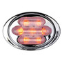Maxxima M36180RCL  3" x 2" Clear Lens Red Mini-Chrome Oval Clearance Marker Light 7 LED's Image 0