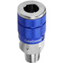 Legacy A72420C  ColorConnex Blue Type C Automotive 1/4" Body x 1/4" Male NPT Quick-Disconnect Coupler - Carded (C1) Image 0