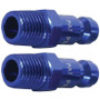 Legacy A72440C-2PK  ColorConnex Blue Type C Automotive 1/4" Body x 1/4" Male NPT Quick-Disconnect Plug - Carded (CP1) - 2 per Package Image 0