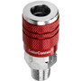 Legacy A73420D  ColorConnex Red Type D Industrial 1/4" Body x 1/4" Male NPT Quick-Disconnect Coupler - Carded (C21) Image 0