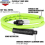 Legacy HFZ3804YW2B  Flexzilla 3/8" x 4' Swivel Whip Air Hose with 1/4" MNPT Ball swivel x 1/4" FNPT Image 1
