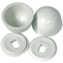 Lincoln 100880  Round Toilet Bolt Caps - White - 2 per Package Image 0
