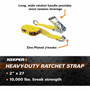Keeper 04622  2" x 27' Heavy Duty Ratchet Tie-Down Strap with J-Hooks Image 4
