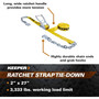 Keeper 04650  2" x 27' Heavy Duty Ratchet Tie-Down Strap with Chain Ends and Grab Hooks Image 2