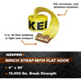 Keeper 04926  4" x 30' Heavy Duty Winch Strap with Flat Hook Image 1
