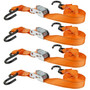 Keeper 05105  1" x 10' Cam Buckle Tie-Down Straps with Vinyl Coated S-Hooks - 4 Straps per Package Image 0