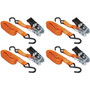 Keeper 05505  1" x 14' High Tension Ratchet Tie-Down Straps with Vinyl Coated S-Hooks - 4 Straps per Package Image 0