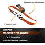 Keeper 05561  1" x 6' Retractable Ratchet Tie-Down Straps with Full-Size Vinyl Coated S-Hooks - 2 Straps per Package Image 2