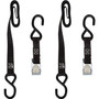 Keeper 05715  1" x 6' Motorcycle Cam Buckle Tie-Down Straps with  Full-Size Vinyl Coated S-Hooks - 2 Straps per Package Image 1