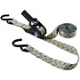 Keeper 47383  1" x 12' Pistol Grip Ratchet Tie-Down Strap in Diamond Plate Design with Vinyl Coated S-Hooks Image 0