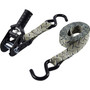 Keeper 47383  1" x 12' Pistol Grip Ratchet Tie-Down Strap in Diamond Plate Design with Vinyl Coated S-Hooks Image 1