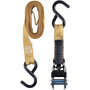 Keeper 85402  1" x 12' Pistol Grip Ratchet Tie-Down Strap in Khaki with Vinyl Coated S-Hooks Image 2