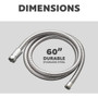 PlumbCraft 7657300B  Replacement 60" Stainless Shower Hose for Handheld Showerheads Image 1