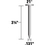 Metabo HPT 10116HPT  3-1/4" x 0.131" Smooth Shank Full Round Head Electro Galvanized Plastic Strip 21° Sheathing Nails - 4000 per Box Image 1
