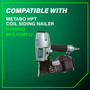 Metabo HPT 13335HPT  2" x 0.092 Full Round Head Ring Shank Electro Galvanized 15° Wire Coil Siding Nails - 3600 per Box Image 6