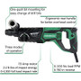 Metabo HPT DH26PF  1 Inch 3-Mode D-Handle SDS Plus Rotary Hammer Image 8