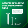 Metabo HPT NR83A5  21 Degree 3-1/4" Plastic Collated Framing Nailer with Depth Adjustment Image 6