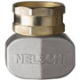Nelson 855214-1001  5/8" - 3/4" Hose Repair Female Connector / Coupler End - Brass with Metal Clamp (50521) Image 0