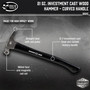 Dead On Tools DO21C  21-oz Milled Face Hammer with 18" Curved Hickory Handle Image 1