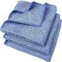 Buffalo 64000  12" x 12" Blue Microfiber Cleaning Cloths - 3 per Bag Image 1