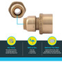 SharkBite U068LFA  1/2" Push-to-Connect x 3/4" FNPT Brass Reducing Adapter Image 2
