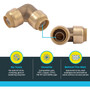 SharkBite U248LFA4  1/2" x 1/2" Push-to-Connect Brass 90-Degree Elbow - 4 per Package Image 2