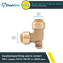 SharkBite U249LFA  Sb 1/2" x 1/2" Push-to-Connect Brass 90-Degree Elbow with Drop Ears Image 1