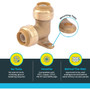SharkBite U249LFA  Sb 1/2" x 1/2" Push-to-Connect Brass 90-Degree Elbow with Drop Ears Image 2