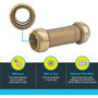 SharkBite U3020LFA  1" x 1" Push-to-Connect Brass Slip Coupler Image 2