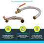 SharkBite U3068FLEX18BVLF  1/2" Push-to-Connect x 3/4" FIP x 18" Length Stainless Steel Braided Water Heater Connector with Ball Valve Image 2