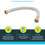 SharkBite U3088FLEX18LF  3/4" Push-to-Connect x 3/4" FIP x 18" Length Stainless Steel Braided Water Heater Connector Hose Image 2