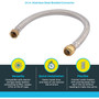 SharkBite U3088FLEX24LF  3/4" Push-to-Connect x 3/4" FIP x 24" Length Stainless Steel Braided Water Heater Connector Hose Image 2