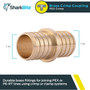 SharkBite UC020LFA  1" x 1" Barbed Brass Coupler for PEX Image 1