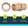 SharkBite UC020LFA  1" x 1" Barbed Brass Coupler for PEX Image 2