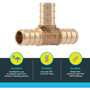 SharkBite UC362LFA  1/2" x 1/2" x 1/2" Barbed Brass Tee for PEX Image 2