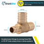 SharkBite UC444LFA  3/4" x 1/2" x 3/4" Barbed Brass Reducing Tee for PEX Image 1
