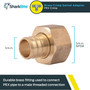 SharkBite UC530LFA  3/4" Barb x 3/4" NPSM Brass Swivel Adapter for PEX Image 2