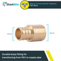 SharkBite UC608LFA  3/4" Barb x 3/4" Male Brass Sweat Adapter for PEX to Copper Pipe Image 2