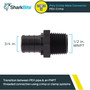 SharkBite UP138A  3/4" Barb x 1/2" MNPT Poly Male Connector for PEX Image 1
