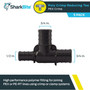SharkBite UP444A5  3/4" x 1/2" x 3/4" Barbed Poly Reducing Tee for PEX - 5 per Package Image 1