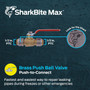 SharkBite Max UR22222A  1/2" x 1/2" Push-to-Connect Brass Ball Valve Image 1