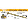 Screw Products 30348-29  AXIS #10 x 3-1/2" (T20-Drive) ZYTEC XT General Exterior Structural Wood Screws -  5-lb Jar (approx. 253) Image 3