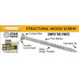 Screw Products 30114-03  AXIS #9 x 2-1/2" (T20-Drive) ZYTEC + General Interior Structural Wood Screws - 1-lb Jar Image 3