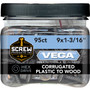 Screw Products 30952-18  VEGA Hex Washer Head #9 x 1-3/16"  Hex Washer Head Corrugated Plastic Roofing Screws - 1-lb per Jar (approx. 95) Image 1