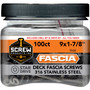 Screw Products 30974  FASCIA #9 x 1-7/8" (T20-Drive) 316 Stainless Steel Composite Deck Facia Screws with Clam Shell Colored Heads - 100 per Jar Image 1