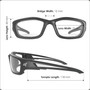 Edge Eyewear SK-XL111  Kazbek XL Safety Glasses Extra Wide Black Frames with Clear Lens Image 2