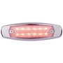 Maxxima M20332RCL  6" Clear Lens Red Clearance Marker Light "Peterbilt Style" Stainless Steel Bezel 12 LED's Image 0